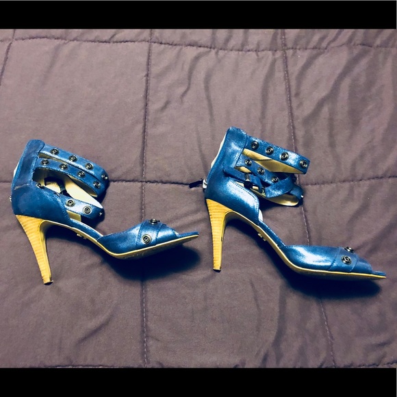 Rachel Roy metallic blue heels - Picture 1 of 4